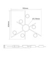 6x GX53 loftlampe med backlight, 9W - Sort, 2700K, 830lm, IP20, uden lyskilde til GX53 fatning