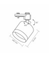 Sort skinnespot med GX53 fatning - 1-faset, uden lyskilde, 1F2W