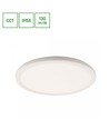 24W Nymphea Flat Duo LED loftlampe - CCT, 130lm/W, IP54, Ø29,2cm, hvid kant