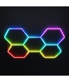 Hexagon RGBIC 5 felter komplet sæt - 80W. inklusiv bluetooth controller og strømforsyning