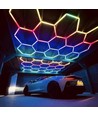 Hexagon RGBIC 5 felter komplet sæt - 80W. inklusiv bluetooth controller og strømforsyning