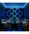 Hexagon RGBIC 5 felter komplet sæt - 80W. inklusiv bluetooth controller og strømforsyning