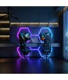 Hexagon RGBIC 5 felter komplet sæt - 80W. inklusiv bluetooth controller og strømforsyning