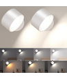 4,5W Genopladelig væglampe CCT - IP20, Rund, Hvid, 360° roterbar, inkl. lyskilde og fjernbetjening