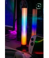 2 stk. ambient gamer bordlamper - RGB løbelys, 360° effekt, 33 cm