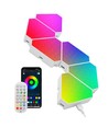 RGBIC Hexagon Tri Panels sæt 10 stk. - fjernbetjening, app styring, væglys