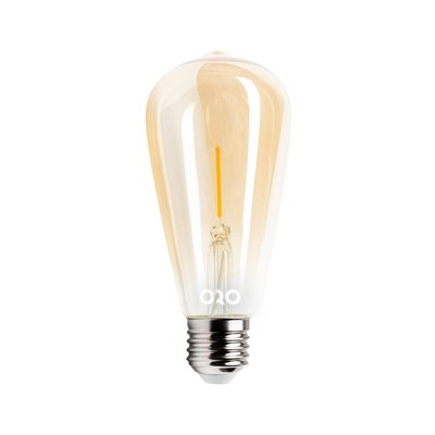 LED-POL 1,3W LED pære - ST64, kultråd, rav farvet glas, ekstra varm, E27 - Dæmpbar : Ikke dæmpbar, Kulør : Ekstra varm