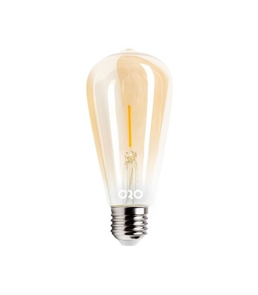 LED-POL 1,3W LED pære - ST64, kultråd, rav farvet glas, ekstra varm, E27
