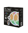 10m (2x5m) RGB strip sæt - inkl. fjernbetjening og strømforsyning, 4,8W/m, IP20