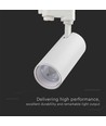 30W 3-faset CCT skinnespot, RA90 - 3-i-1 farveskift, hvid, COB LED