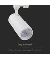 30W 3-faset CCT skinnespot, RA90 - 3-i-1 farveskift, hvid, COB LED
