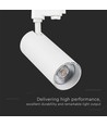 VT-47050 skinnespot 40W - COB LED, 3i1, hvidt hus, hvid reflektor, hvid bagdæksel