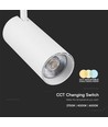 VT-47050 skinnespot 40W - COB LED, 3i1, hvidt hus, hvid reflektor, hvid bagdæksel