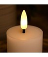 LED Bloklys, 2 stk, flammeeffekt, hvid - 5cm høj, Ø5cm, virker med fjernbetj, ægte stearin