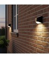 2x Solcelle væglampe LED - Sort, flot væg-effekt, udendørs