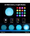 Ø8 cm RGB LED bold - Genopladelig, med fjernbetjening, IP66