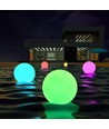 Ø10 cm RGB LED bold - Genopladelig, med fjernbetjening, IP66