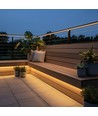5 m. vandtæt slim COB strip - 230V, IP67, 296 LED, 10W/m, tape på bagsiden