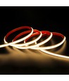 5m 9W/m vandtæt slim COB strip - 230V, IP67, 296 LED/m, tape på bagsiden, op til 50m