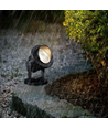 12-24V LED havelampe - 6W, sort, spyd, 450 lm, IP65