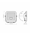 20W LED solcelle projektør med sensor - 1400lm, IP65, 5000K, grå, udendørs