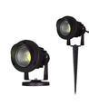 12-24V LED havelampe - 6W, sort, spyd, 450 lm, IP65