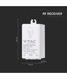 RF/WiFi modtager til trådløse kontakter - 1000W, rækkevidde op til 500m, hvid, PC plast