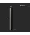 17W LED væglampe, RA90, sort - 2330lm, IP65, 4000K, 62,5cm, 360 grader lys