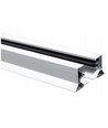 1.5 meter skinne til skinnespots - Hvid, 1-faset, 1F2W, komplet med tilslutning og endeprop