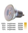 6W 3-faset Dæmpbar GU10 DimToWarm skinnespot - Sort, 1800K-3000K, Inkl. lyskilde