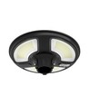 10W Solara LED havelampe med sensor - IP65, 1500lm, sort, rund, inkl. fjernbetjening og timer