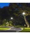 10W Solara LED havelampe med sensor - IP65, 1500lm, sort, rund, inkl. fjernbetjening og timer
