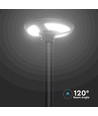 10W Solara LED havelampe med sensor - IP65, 1500lm, sort, rund, inkl. fjernbetjening og timer