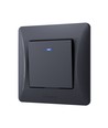 1-kanals afbryder med indikatorlys - 86x86mm, IP20, sort