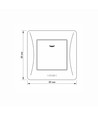 1-kanals afbryder med indikatorlys - 86x86mm, IP20, sort