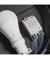 E27 Sløjfbar Sensorlampe - IP65, Ø30cm, Højde: 9cm, Mikrobølgesensor, IK08, uden lyskilde