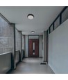 E27 Sløjfbar Sensorlampe - IP65, Ø30cm, Højde: 9cm, Mikrobølgesensor, IK08, uden lyskilde