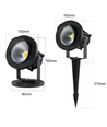 12-24V LED havelampe - 20W, sort, spyd, 1700 lm, IP65