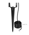 12-24V LED havelampe - 20W, sort, spyd, 1700 lm, IP65