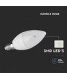 3 stk. E14 4,5W LED kertepære - 4000K, erstatter 40W, 180 grader, hvid plast