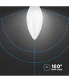 3 stk. E14 4,5W LED kertepære - 4000K, erstatter 40W, 180 grader, hvid plast