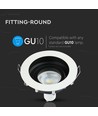 GU10 indbygningsspot - Rund, hvid, aluminium, hul: Ø90 mm, mål: Ø100 mm, uden lyskilde