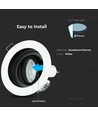 GU10 indbygningsspot - Rund, hvid, aluminium, hul: Ø90 mm, mål: Ø100 mm, uden lyskilde
