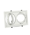 Dobbelt AR111 indbygningsspot - Hvid, 174x325mm, IP20, uden lyskilde