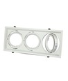 3-huls AR111 indbygningsspot - Hvid, aluminium, hul: 455x168mm, uden lyskilde