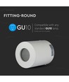 GU10 påbygningsspot - Rund, hvid, Ø8,2cm, uden lyskilde