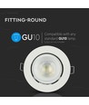 GU10 / MR16 Downlight - Uden lyskilde og fatning, rund, kipbar, hvid, Hul: Ø9,3 cm