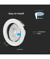 GU10 / MR16 Downlight - Uden lyskilde og fatning, rund, kipbar, hvid, Hul: Ø9,3 cm