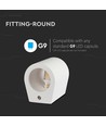 G9 påbygningsspot i gips, rund - Hvid, max 25W, IP20 indendørs, uden lyskilde