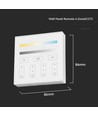 4-zone WiFi/WLAN touch panel til LED strips - 12V/24V, hvid, 86x86mm, til single color og CCT